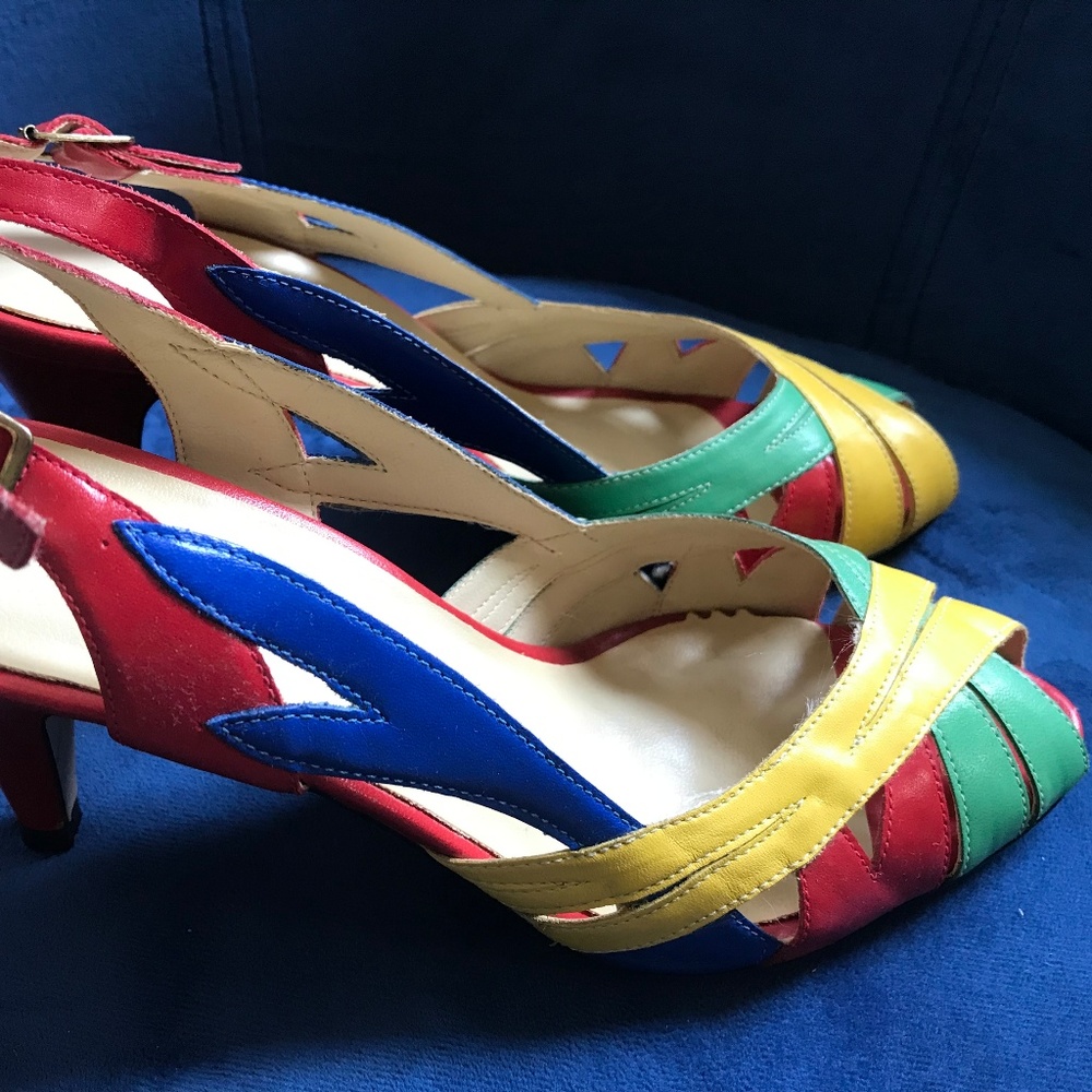 Vintage Open Toe ColorBock Heel